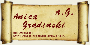 Anica Gradinski vizit kartica